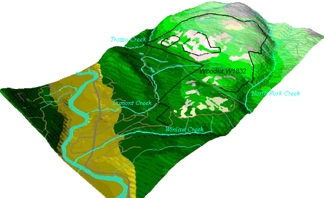Location of W1832 in Slocan Valley.